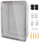 IP67 Waterproof Junction Box, ABS Plastic Electrical Enclosure with Stainless Steel Latch, Hinged Cover Electric Box with Mounting Plate, Wall Brackets & Cable Glands 370x270x150