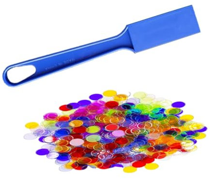 KEQAR 1 Pcs Magnetische Stäbe und Bingo Chips Set Magnetstab 100 Metall Ringed Discs Wissenschaft STEM Kit Lernzubehör Familie Spiel Nacht Lotto Token