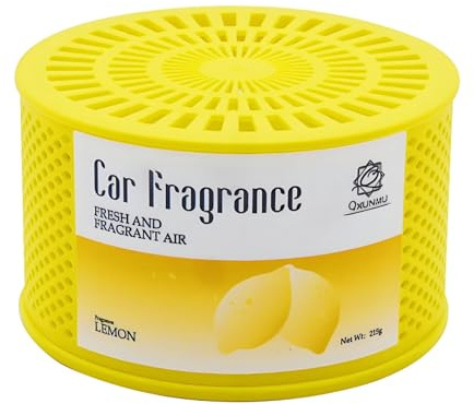 Q QXUNMU Deodorante per auto, 215 g, profumo naturale per auto e casa (limone, gelsomino, lavanda, fiore di ciliegio) – grande volume, aromaterapia solida, idea regalo (limone)