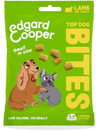 Edgard Cooper Hundeleckerli, Top Dog Bites Lamm, 50g x 1 Kleine Bites, Welpen Leckerlis, Getreidefrei, Natürliche Zutaten, hoher Proteingehalt und frisches Fleisch