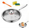 Titanium Hammered Pan Pro with Lid, Scratch-Resistant Non Stick Titanium Nutri Frying Pan for Cooking (XS-26 cm)