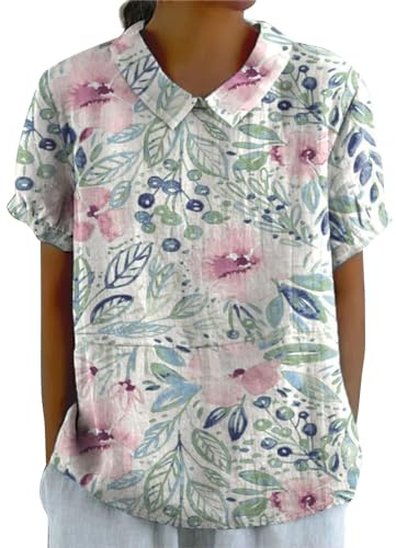 Cocila Femmes RéTro Art Floral Col Rond Bouton Lâche Pull Haut Chemise DéContractéE T Shirts Cardigan Chat Blouse Veterinaire Femme T Shirts Oversize Femme Tunique Blouse De Travail Noire
