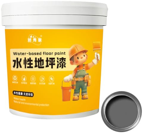 VALINK Pintura epoxi impermeable a base de agua, 300 g, de secado rápido, antideslizante, a base de agua, pintura para suelos de garaje, pintura para suelos de interior y exterior, color gris oscuro