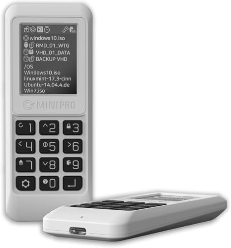 IODD MINI Pro Externe SSD/USB-C/Bootfähiges virtuelles ODD&HDD / AES256-Verschlüsselung bis zu 76 Stellen/Schreibschutz MINI (USB-C-Typ/Modell der nächsten Generation) (512 GB)