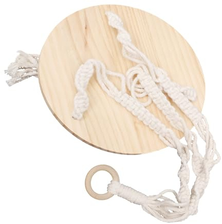 DECORNIJIA Boho Wandregal mit Fransen und Baumwollseil, Beige | Wand und Raumaufhängung, Boho Design, zum Ordentlichen Verstauen von Deko oder Pflanzgefäßen