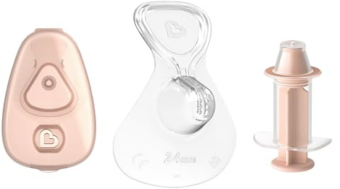 Munchkin Flow Pezonera Lactancia | Observa el Flujo de Leche Materna | Incluye Estuche y Jeringa | Protector Pezones Sensibles | Pezonera de Silicona Suave y Resistente - 20 mm (M)
