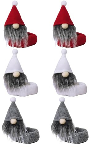 Hohopeti Ensemble de 6 Housses Décoratives pour Bouteilles de Vin Lutins de Noël sans Visage Tissu Léger et Souple Accessoires Festifs pour Décoration de Verres et Tables Lors des Fêtes