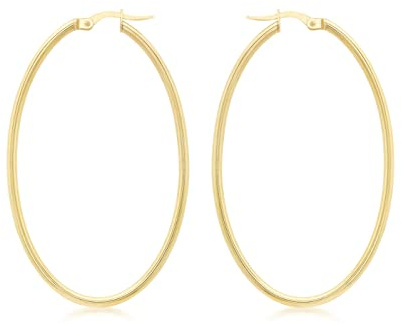 CARISSIMA Damen-Ohrringe 9 karat gelb Gold Slim Tube Oval Creole - 1.53.0589