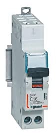 406883 Disjoncteur Legrand 16A unipolaire + neutre DX3 - courbe C - 4,5/6kA - AUTO+VIS - 1 module
