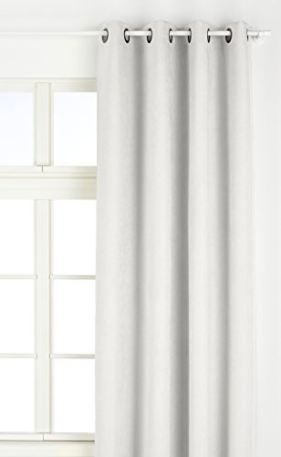 Linder 0520/10/375FR Vorhang aus Wildleder, schwer, weiß, mit Ösen 145 x 260 cm