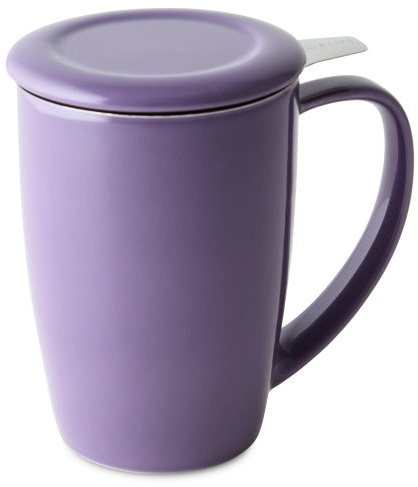 (Purple) - FORLIFE Curve Tall Tea Mug with Infuser and Lid, 440ml, Purple