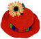 Hut mit Blume, sortierte Farben, Gr. 58 cm, Karneval, Mottoparty, Accessoire (58, rot)
