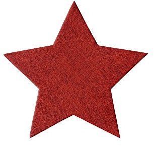ggm Sterne aus Filz Ø 20cm Deko Sterne Weihnachten Basteln Dekorieren 5 Stück (Rot meliert)