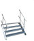 4 Stufen Stahltreppe mit beidseitigem Geländer/Breite 90 cm Geschosshöhe 55-85cm / Robuste Außentreppe/Wangentreppe/Stabile Industrietreppe für den Außenbereich/Inklusive Zubehör