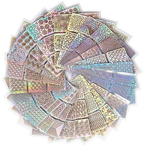Dokpav 144 Pcs 72 Different Designs Nail Vinyl Stencils Nail Art Decoration Sticker Set Nail DIY Decoration Tools Art Design Tips Decals, 24 Sheets 72 Different Designs