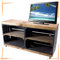 Moooble TV-Schrank aus Regalkisten schwarz und „Used“ auf Rollen 100cm x30cm x50cm Fernsehtisch Black braun klassisch Weinkisten Tisch Schrank Vintage Obstkiste Fernsehregal Mehrzweck Wohnzimmer