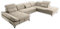 Stella Trading MELFI Wohnlandschaft in U-Form, Stoffbezug Sand - Ausziehbares Sofa mit Schlaffunktion & Bettkasten - 350 x 73 (96) x 245 cm (B/H/T)