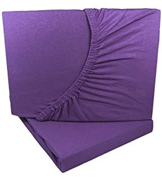 2er Pack Jersey Spannbettlaken 90x200-100x200 cm violett/lila 100% Baumwolle