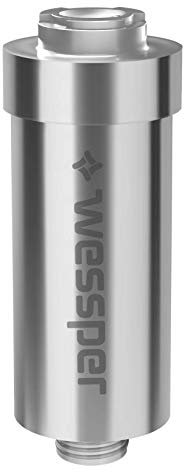 Wessper AWF-SWR-P-ANM-W FITaqua, 1/2 Gewinde, Duschfilter gegen Kalk und Chlor. Reduziert Haarausfall und Hauterretation, Wellness, Markenfilter, Kalkfilter für Dusche & Badewanne (Silber)