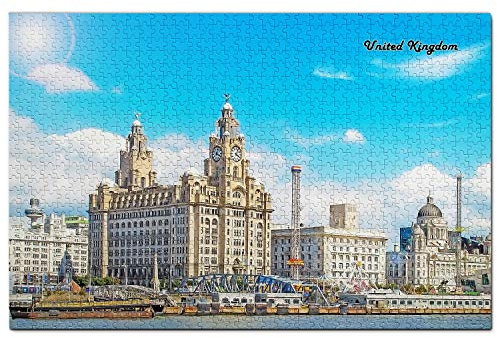 United Kingdom Jigsaw Puzzle 1000 Piece UK England Liverpool Puzzle Game Artwork Travel Souvenir Wooden