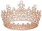 Vofler Crown Rose Gold Tiara for Women Queen-Round Full Size Luxury Crystal Rhinestone Hair Jewelry Decor Toddler for King Lady Girls Bridal Bride Princess Quinceanera Birthday Wedding Pageant Party