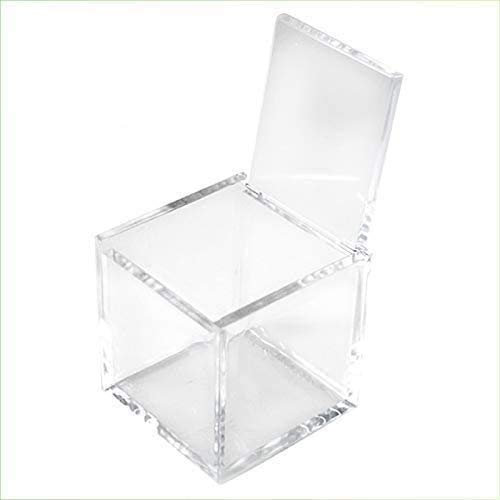VIRSUS 100pz Scatole Portaconfetti Cubo Plexiglass 5x5x5cm Trasparente per Confetti, per Matrimoni, Battesimi, Comunioni, Feste, Bomboniere, Nascita, Laurea