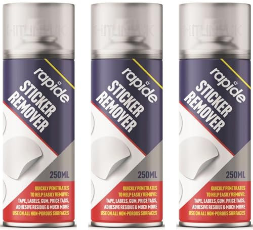 3 x Sticky Stuff Remover Sticker Remover Spray Remove Sticky Label Goo Label Tape Adhesive 250ml