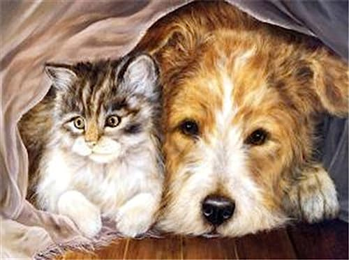 Pracht Creatives Hobby Diamond Painting Set, Bild mit Motiv Tierische Freunde und Zubehör, Größe ca. 35 x 25 cm, Bastelset zum Malen mit Glitzersteinchen für Kinder ab 5 Jahren