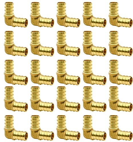 25 Pack 1/2“ PEX Fittings, Brass Fitting for PEX Tubing Pipe