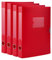 DONGLI A4 Archivbox(Rot,4 Stück) Archiv-Schachtel mit 4 cm Breit Rücken,Sammelboxe Büroordner mit Rückenschild für Office