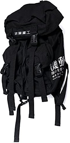 MFCT Herren Techwear Rucksack Japanische Tasche, Schwarz, Streetwear