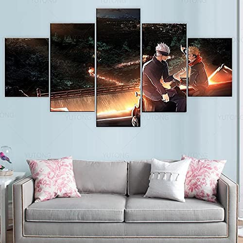 Toaueng Poster & Kunstdrucke 5 Stück Leinwandjapan Anime Gojo Satoru Itadori Yuji 150×80Cm 5 Leinwand Kunst Wandkunst Fünf Teile Tafelmalerei Wandbild Hd Poster Modernes Modulares Bild