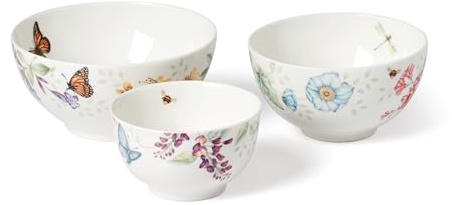 Lenox Butterfly Meadow 3-Piece Bowl Set, 3.00 LB, Multi