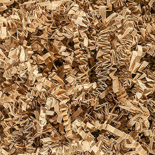 Knisterschnittpapier 100 Gramm Geschenkfüllmaterial Raffia Hamper Shreds Geschreddertes Papier für Geschenkbox Verpackungen, Hellbraun