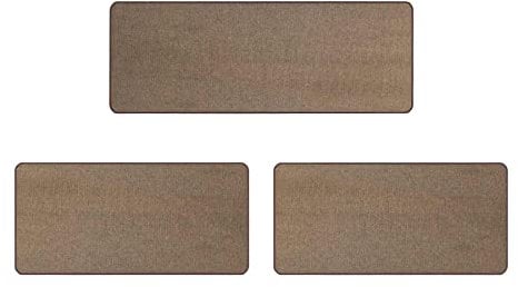 Primaflor Bettumrandung Teppich 3 Teilig - Macao - Braun - Set aus 2 Stück 67x140 cm und 1 Stück 67x200 cm - Bettvorleger für Schlafzimmer - Kurzflor Teppich-Läufer