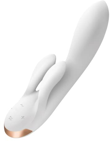 Satisfyer Double Flex Connect App Rabbit-Vibrator | Mit Bluetooth-App | Sex-Spielzeug für Frauen | Wasserdicht (IPX7) | Hochwertiges Silikon | Sex Toys für Damen | Wiederaufladbar in weiß | Erotik