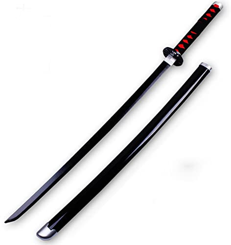 SHASHAYA Demon Slayer Sword 75cm(35in) Bamboo Samurai Sword Katana,Handmade Katana Anime Cosplay Props,Bamboo Blade Toys for Kids,Boys Girls Gift Party Favor
