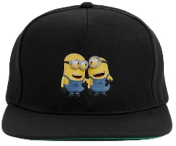 Spreadshirt Minions Phil Und Stuart Lustig Despicable Me Snapback Cap, One Size, Schwarz/Schwarz