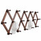 SCUNDA Hutablage für die Wand, erweiterbarer Wand-Huthalter mit 16 Haken, 40,6 cm, Holzwand-Hutablage für Hut, Baseballmützen, Cowboyhut, Tasche, Hoodie (braun)