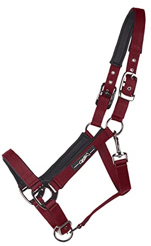 ARBO-INOX Halfter unterlegt 3-Fach verstellbar mit schwarzen Beschlägen (Pony, Bordeaux)