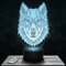 Nachttischlampe - Touch-Nachtlicht Wolf Tier geometrisches Mandala 3D-LED-Lampe Illusion, Geschenkidee Weihnachten Geburtstag Junge und Mädchen Nachttischlampe Kinder- oder Erwachsenenzimmer