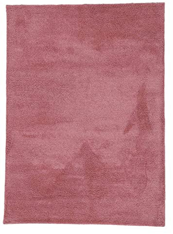carpetfine Hochflorteppich Silky Rosa Flauschig weicher Langflor Shaggy Teppich 140x200 cm für Wohnzimmer, Schlafzimmer & Kinderzimmer