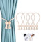 OCIOLI 4 Stück Starke magnetische Vorhang-Raffhalter, Raffhalter für vorhänge, gardinen Raffhalter, Raffhalter magnetisch, handgewebt Raffhalter, Vorhang Raffhalter (Beige - Ball, 4)