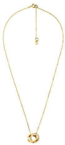 Michael Kors Women's 14K Gold Plated Sterling Silver Interlocking Necklace, One Size, Sterling Silver, Gemless, One Size, Sterling Silver, No Gemstone