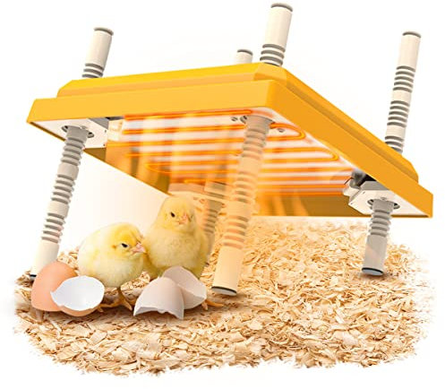 Criadora de Pollitos 10 x 10in, Calentador de pollos, Incubadora de pollos, Placa Calefactora para Pollitos, Altura Ajustable, Mantiene Hasta 15 Polluelos, Para Pollitos, Patitos, Codornices y Pájaros