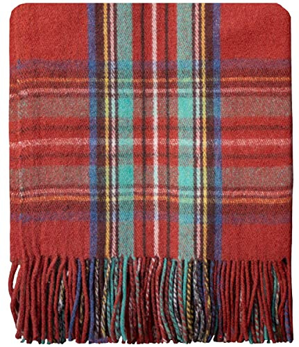 I LUV LTD Scottish Tartan Warm Wool Mix Throw Blanket Stewart Royal Antique Knee Plaid Throws for Sofas Travel Wool Rug Throws and Blankets 182 cm x 152 cm