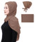 PeacePray Matched Hijab Undercap und Chiffon Hijab für Frauen, Solid Hijab Schal Set, Einfache Harmonie Ästhetik, dunkelbraun, Einheitsgröße