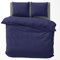 Visaggio 4 teilig Bettwäsche 135x200 cm Baumwolle Uni Bettbezug Garnitur Set Einfarbig Blau