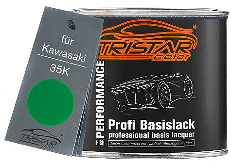 TRISTARcolor Pintura para motos Bote listo para pulverizar para Kawasaki 35K Candy Flat Blazed Green Metallic Pintura base 0,5L