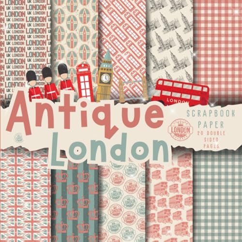 Antique london scrapbook paper, 8.5x8.5, 10 Designs, 20 Double-Sided Sheets: Scrapbooking Paper for Junk Journals, Decorative craft Paper for Gift, ... & Mixed Media, Origami, Collage & Card Making